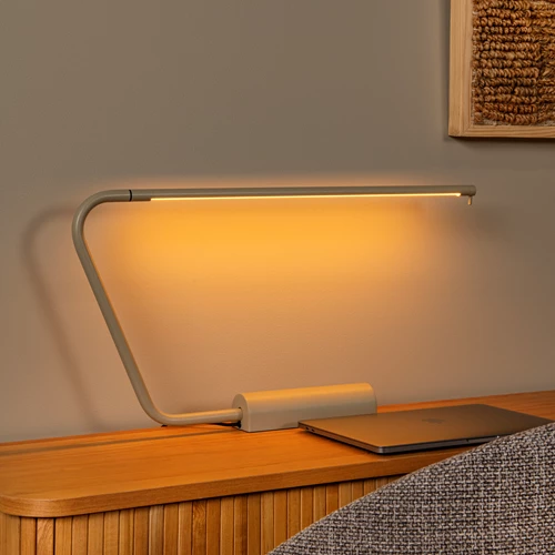 Lucide MADISON - Lampe de bureau - LED Dim. - 1x6,5W 2700K - Taupe - ambiance 1